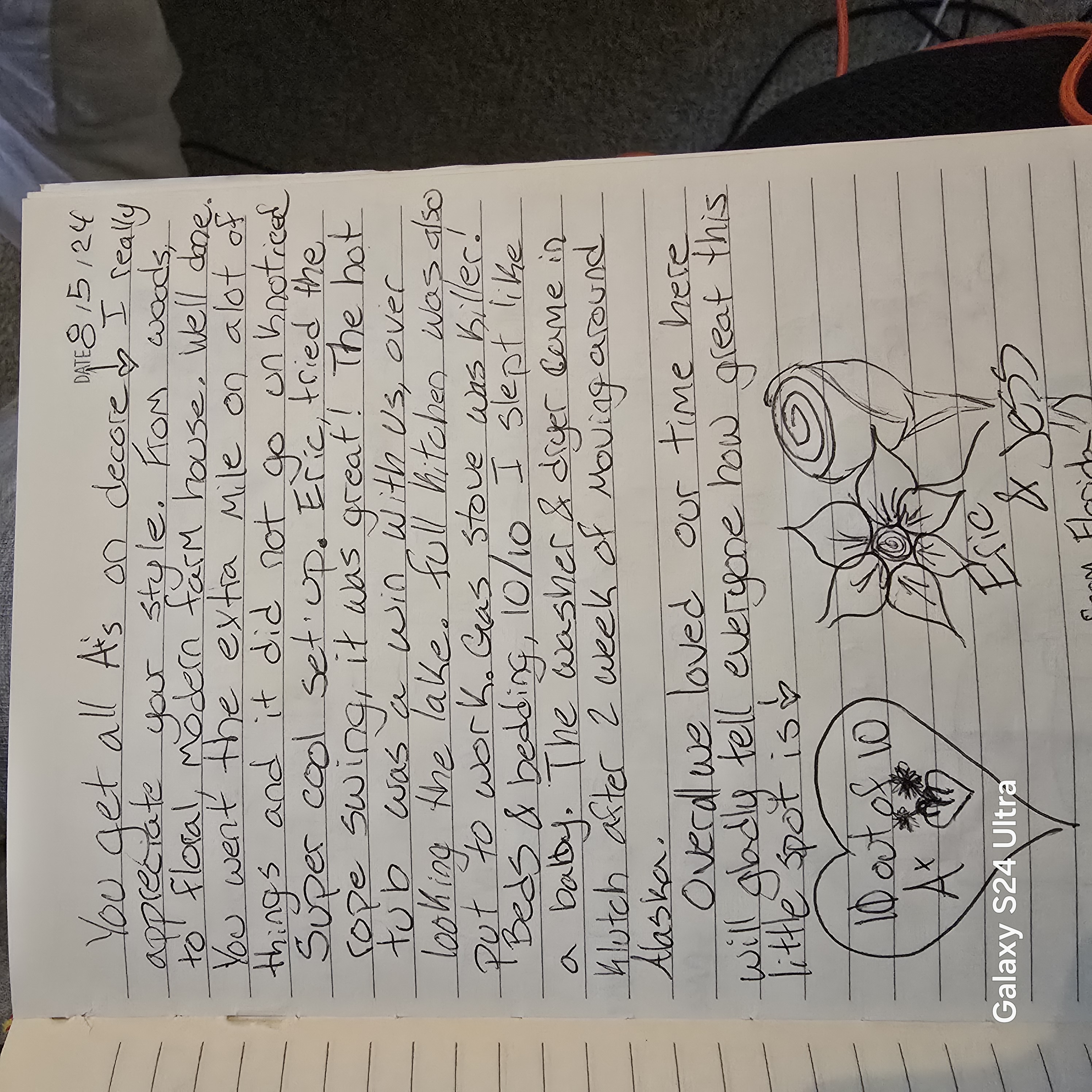 Eric & Heidi handwritten note